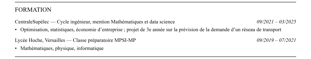 CV consultant en stratégie : formation